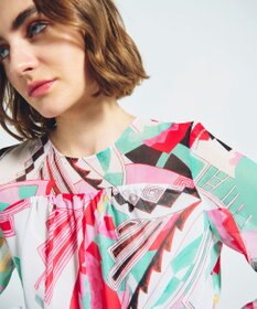 GRACE CONTINENTAL アールデコリゾートプリントワンピース