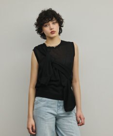 GRACE CONTINENTAL レイヤードニットトップ ブラック