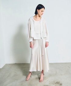 GRACE CONTINENTAL サテンバイアスロングスカート