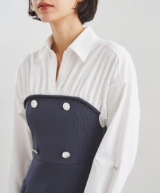 シャツレイヤードニットワンピース/グレースコンチネンタル シャツレイヤードニットワンピース / GRACE CONTINENTAL | GRACE