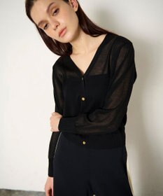 GRACE CONTINENTAL ラインVネックニットカーディガン