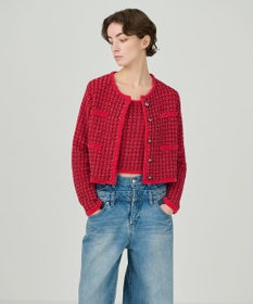 GRACE CONTINENTAL ツイードニットカーディガン