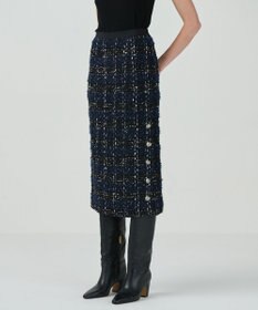 GRACE CONTINENTAL サイドスリットツイードスカート