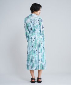 グレースクラス ホースプリントシャツワンピース マキシ丈 グリーン 38 マッププリントシャツワンピース / GRACE CONTINENTAL | GRACE