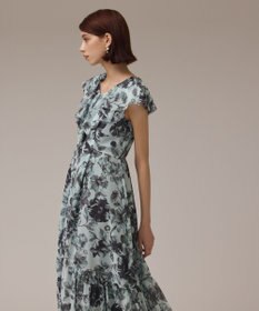 GRACE CONTINENTAL フラワープリントフリルワンピース