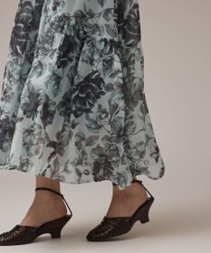 GRACE CONTINENTAL フラワープリントフリルワンピース