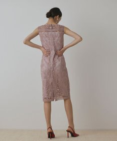 GRACE CONTINENTAL コ－ド刺繍タイトドレス