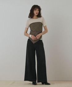 GRACE CONTINENTAL ハイウエストバギ-デニム ブラック