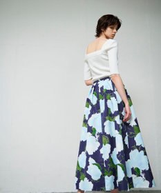 GRACE CONTINENTAL グログランボタニカルスカート