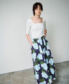 GRACE CONTINENTAL グログランボタニカルスカート