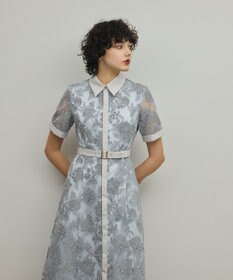 GRACE CONTINENTAL フラワーコード刺繍ワンピース