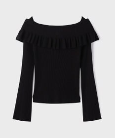 GRACE CONTINENTAL オフショルフリルニットトップ