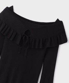 GRACE CONTINENTAL オフショルフリルニットトップ