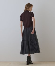 GRACE CONTINENTAL バイカラーポロニットトップ