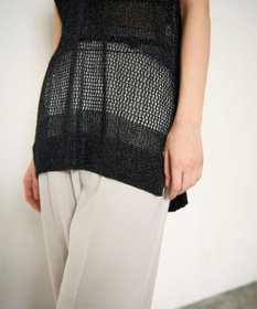 GRACE CONTINENTAL ラメメッシュニットトップ