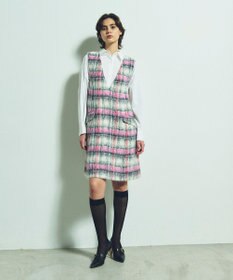 GRACE CONTINENTAL シャギーチェックジャンパースカート