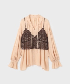 GRACE CONTINENTAL レースキャミ付カフタンブラウス