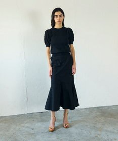 GRACE CONTINENTAL シアーハーフニットトップ