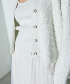 GRACE CONTINENTAL ラメツイードニットカーディガン