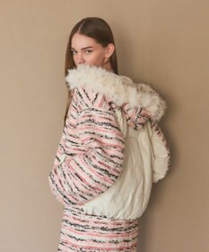 GRACE CONTINENTAL ツイードコンビショートブルゾン