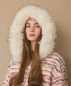 GRACE CONTINENTAL ツイードコンビショートブルゾン