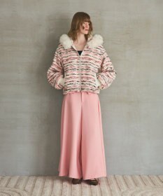 GRACE CONTINENTAL ツイードコンビショートブルゾン