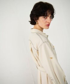 GRACE CONTINENTAL 配色ステッチワークシャツワンピース