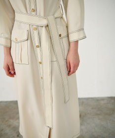 GRACE CONTINENTAL 配色ステッチワークシャツワンピース