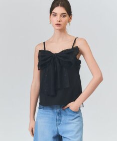 GRACE CONTINENTAL ドットボウタイキャミ ブラック