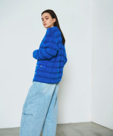 GRACE CONTINENTAL フェザーツイードニットカーディガン