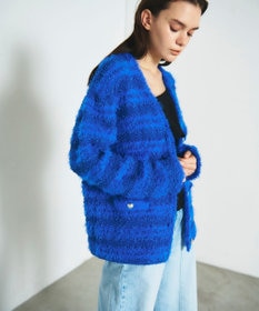 GRACE CONTINENTAL フェザーツイードニットカーディガン