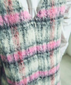 GRACE CONTINENTAL シャギーチェックジャンパースカート