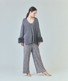 GRACE CONTINENTAL スパンコールニットパンツ