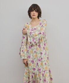 GRACE CONTINENTAL ボタニカルプリントティアードワンピース