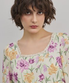 GRACE CONTINENTAL ボタニカルプリントティアードワンピース