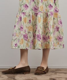 GRACE CONTINENTAL ボタニカルプリントティアードワンピース