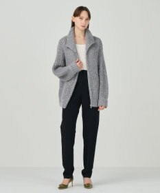 GRACE CONTINENTAL スパンコールニットブルゾン グレー