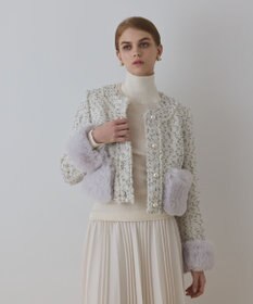 GRACE CONTINENTAL ツイードコンビジャケット