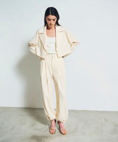 GRACE CONTINENTAL ストレッチスラブタックパンツ