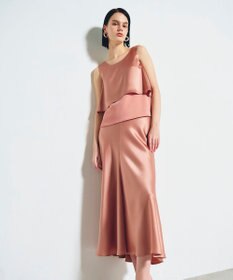 GRACE CONTINENTAL サテンバイアスロングスカート