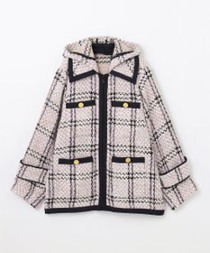 GRACE CONTINENTAL ツイードフーディーコート