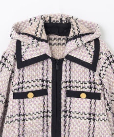 GRACE CONTINENTAL ツイードフーディーコート