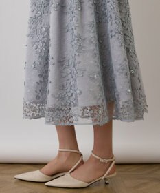 GRACE CONTINENTAL フラワーライン刺繍ワンピース