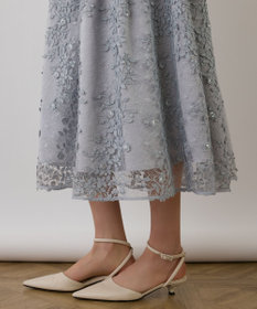 GRACE CONTINENTAL フラワーライン刺繍ワンピース