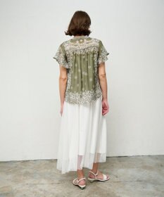 GRACE CONTINENTAL バンダナフレアスリーブブラウス