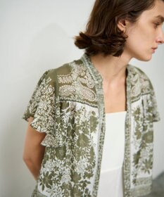 GRACE CONTINENTAL バンダナフレアスリーブブラウス