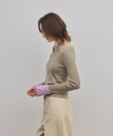 GRACE CONTINENTAL バイカラーリブニットトップ