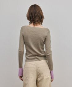 GRACE CONTINENTAL バイカラーリブニットトップ