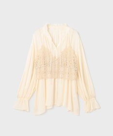 GRACE CONTINENTAL レースキャミ付カフタンブラウス