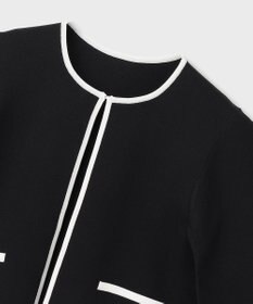 GRACE CONTINENTAL バイカラースリットニットカーディガン